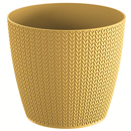 Prosperplast Maceta wheaty 9l., Dimensiones (mm) 258x258x229, Color Mostaza
