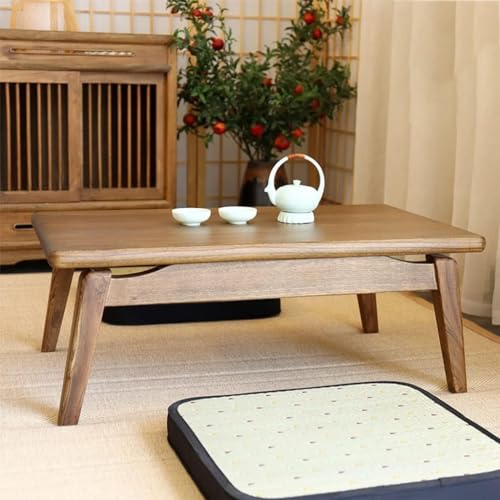 Table basse japonaise en bois rétro petite table à thé robuste - 5