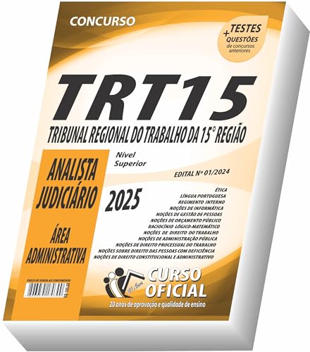 Apostila TRT 15 - Analista Judiciário - Área Administrativa: 01