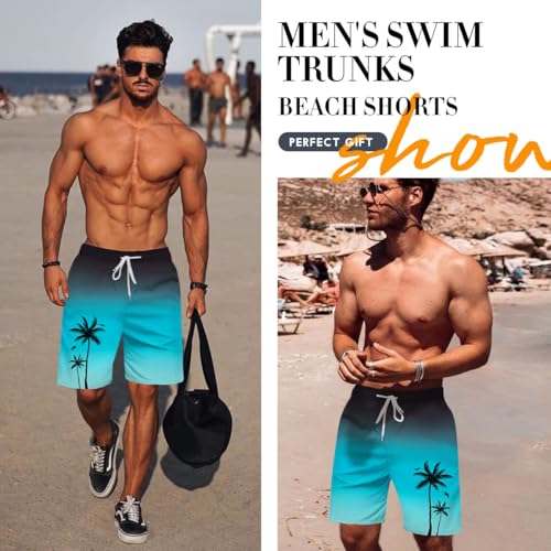 Men's Hawaiian Swim Trunks with Mesh Lining & Pockets Quick-Dry Beach Shorts for Swimming Surfing Tropical Vacation4