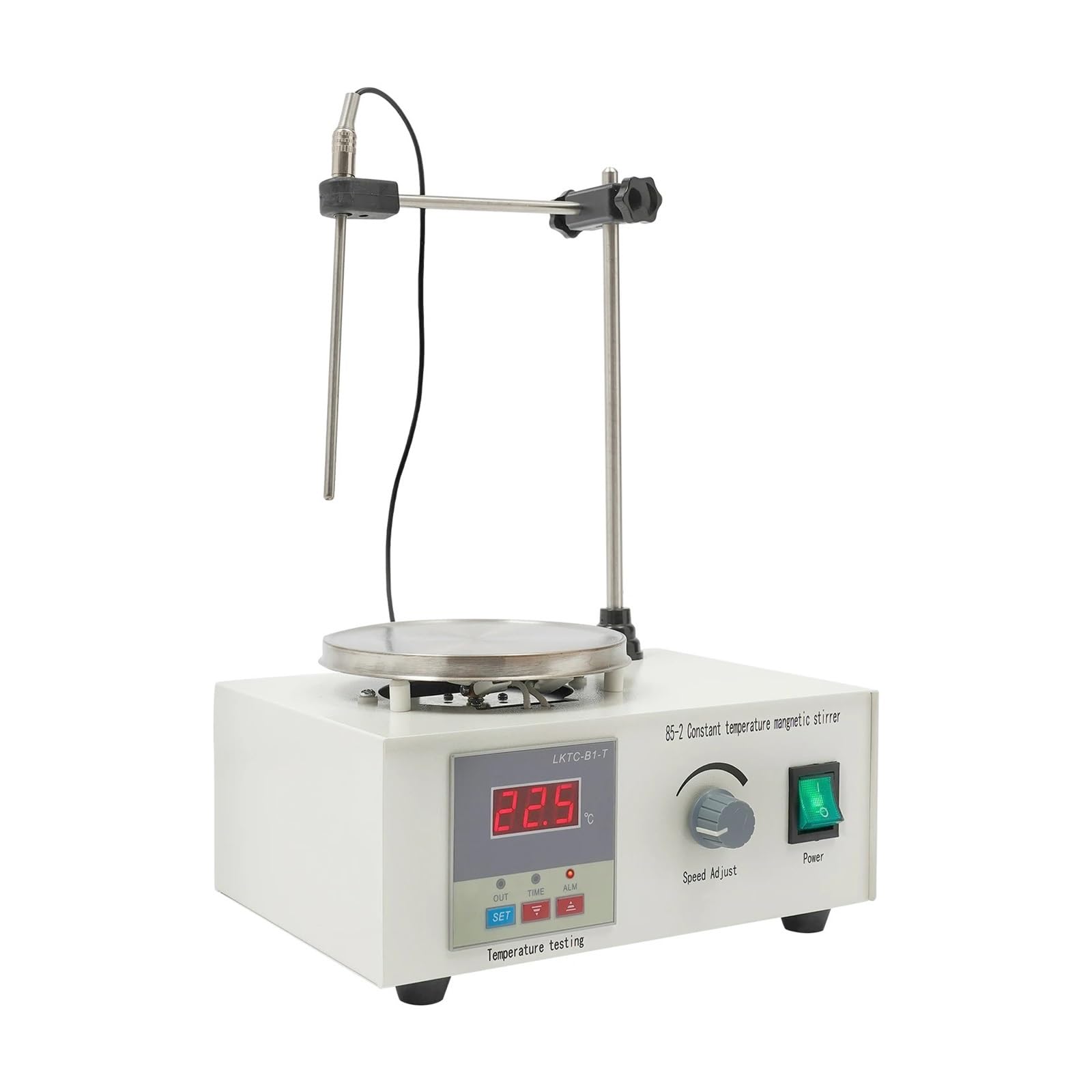 Agitador magnético digital de 250 W, mezclador de placa calefactora de sobremesa for laboratorio, gran volumen, acero inoxidable 304, 0-2000 rpm Múltiples usos