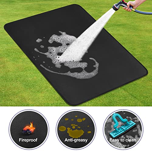 Indoor Fireplace Rug Fire Resistant 60 ×40 Inch, Hearth Rugs Fireproof Mats Fire Pit Mat for Wood Stove Fireplace, Protect Floor from Sparks Embers - Thumbnail 4