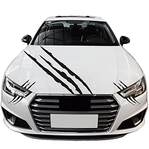 Image of Car Decals Claw Mark Stickers to Cover Hood Headlights Scratches, Modified Cars /Vans /SUVs /Trucks, Pack of 3 (Black)