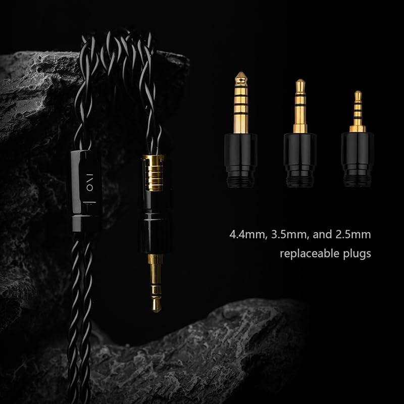 IOAUDIO SOGNO 2DD 6BA Hybrid in-Ear Monitor Headphones with Multi-Plug Cable 4.4mm/2.5mm/3.5mm