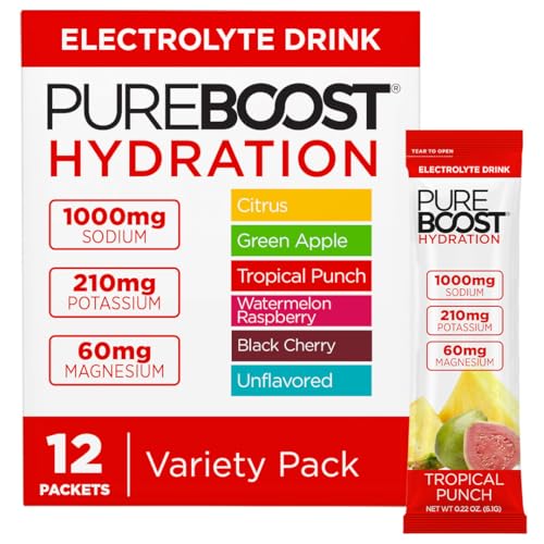 Image of Pureboost Sugar-Free Electrolyte Hydration Packets, Variety Pack 12ct