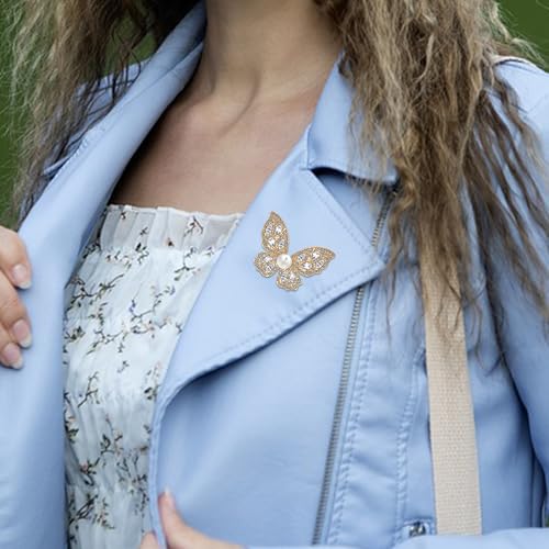 Image of Butterfly Brooch for Women, Insect Butterfly Pins Shawl Pin Clip Flashing Butterfly Jewelry Fashion Brooch Wedding Accessories Sweater Scarf Brooch for Women