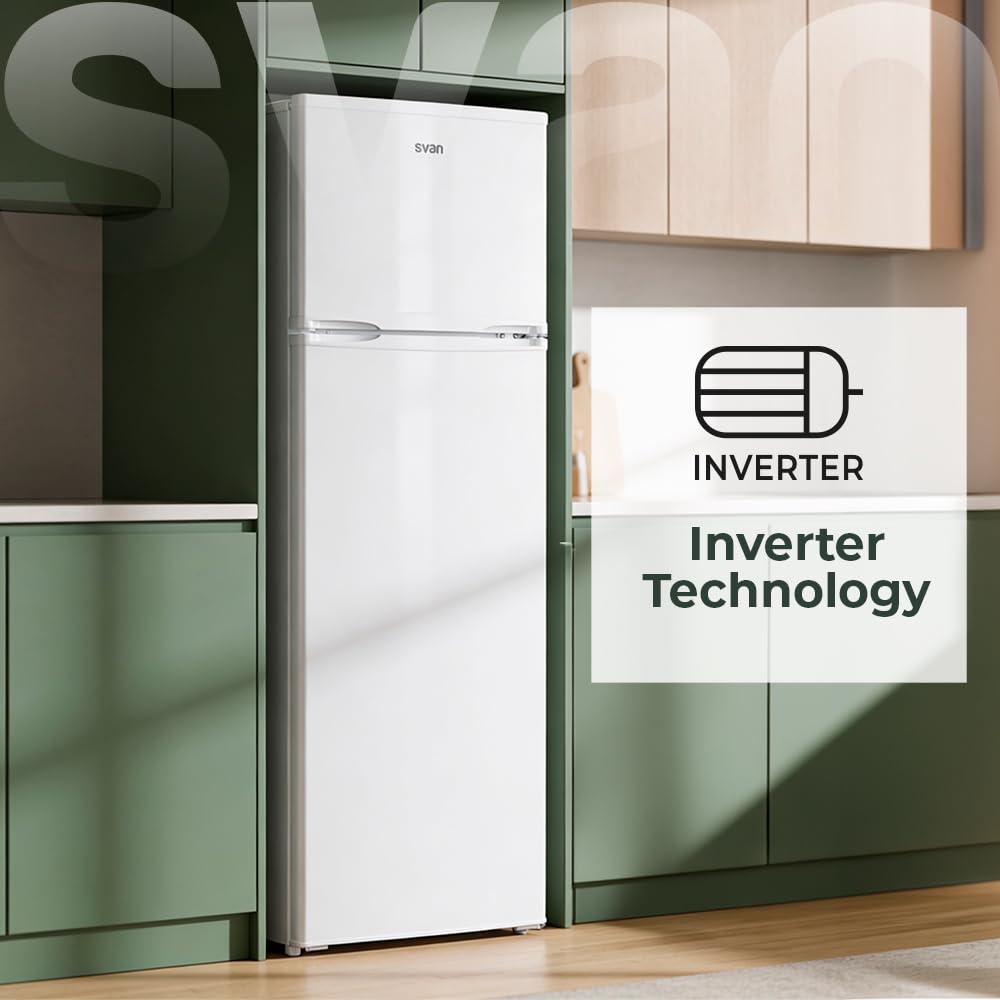 SVAN Frigorífico Blanco 2 Puertas, OF1455EW00, Capacidad 206 Litros, Tecnología Cíclica, Bajo Nivel Sonoro, Puertas Reversibles, Apertura Tipo Uñero, Clasificación Energética E