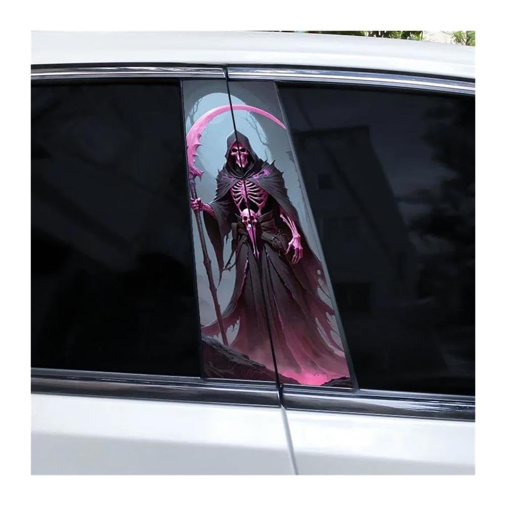 Body Parts 1Pair Car B-Pillar Decorative Decals Death Skull Cross Stickers DIY Car Door Pillar Decals(D)