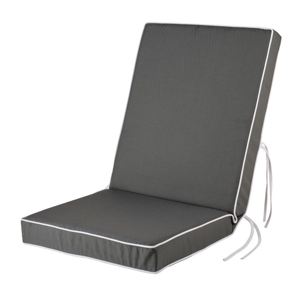 Alfresia Garden Dining Chair Cushion with Back, Luxury Style Padded Chair Cushion for Dining & Kitchen Chairs, Replacement Outdoor Chair Cushion with Ties