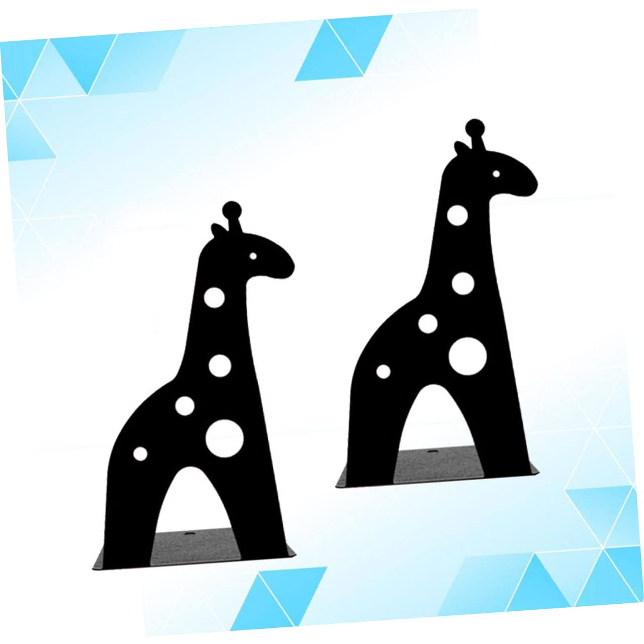 Cabilock Unique Cartoon Giraffe Bookends Sturdy Metal Book Supports Bookends Shelves Decorative Set