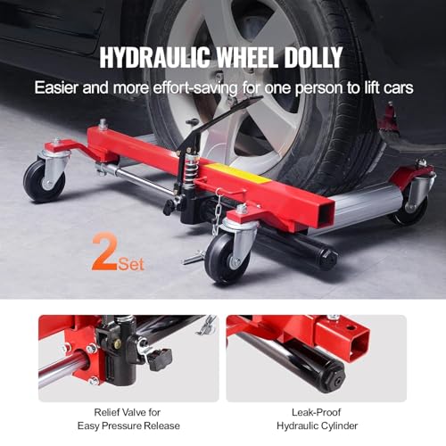 Carrello idraulico per sollevamento pneumatici per auto, camion, camper, rimorchi, capacità di carico 680,4 kg, cricchetto, cricchetto, posizionamento del veicolo