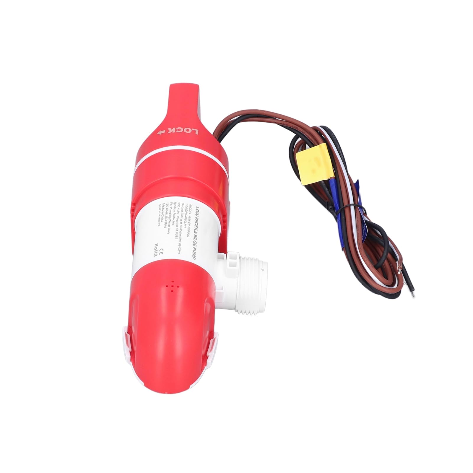 Pompe de Cale Automatique Électrique en Acier Inoxydable 12V, Débit 4160LPH avec Rotation 360° pour Bateaux, Détection d'Eau Intelligente