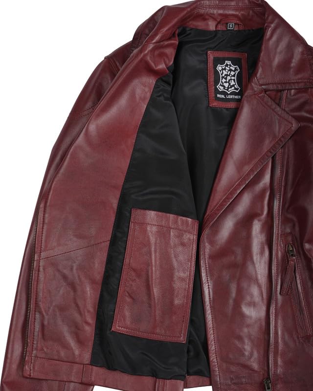 Image of Blingsoul Womens Real Leather Jacket - Asymmetrical Leather Jackets for Women