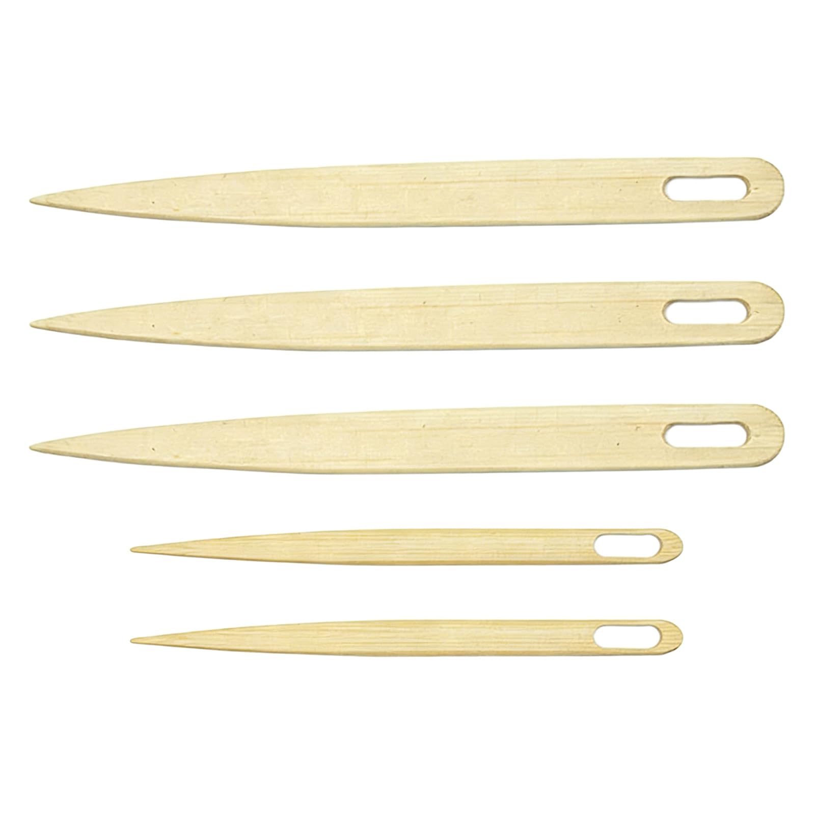 Buxuaaaa A Buxuaaa 5Pcs Large Eye Wood Weaving Needle Ergonomic Grip Tapestry Knitting Needle For Sweater Scarves Knitting Crochet Project