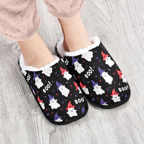 Ghosts Halloween Cute Pink Slippers For Women Men Soft Memory Foam Non-Slip Halloween Winter Indoor House Shoes Travel Slipper4