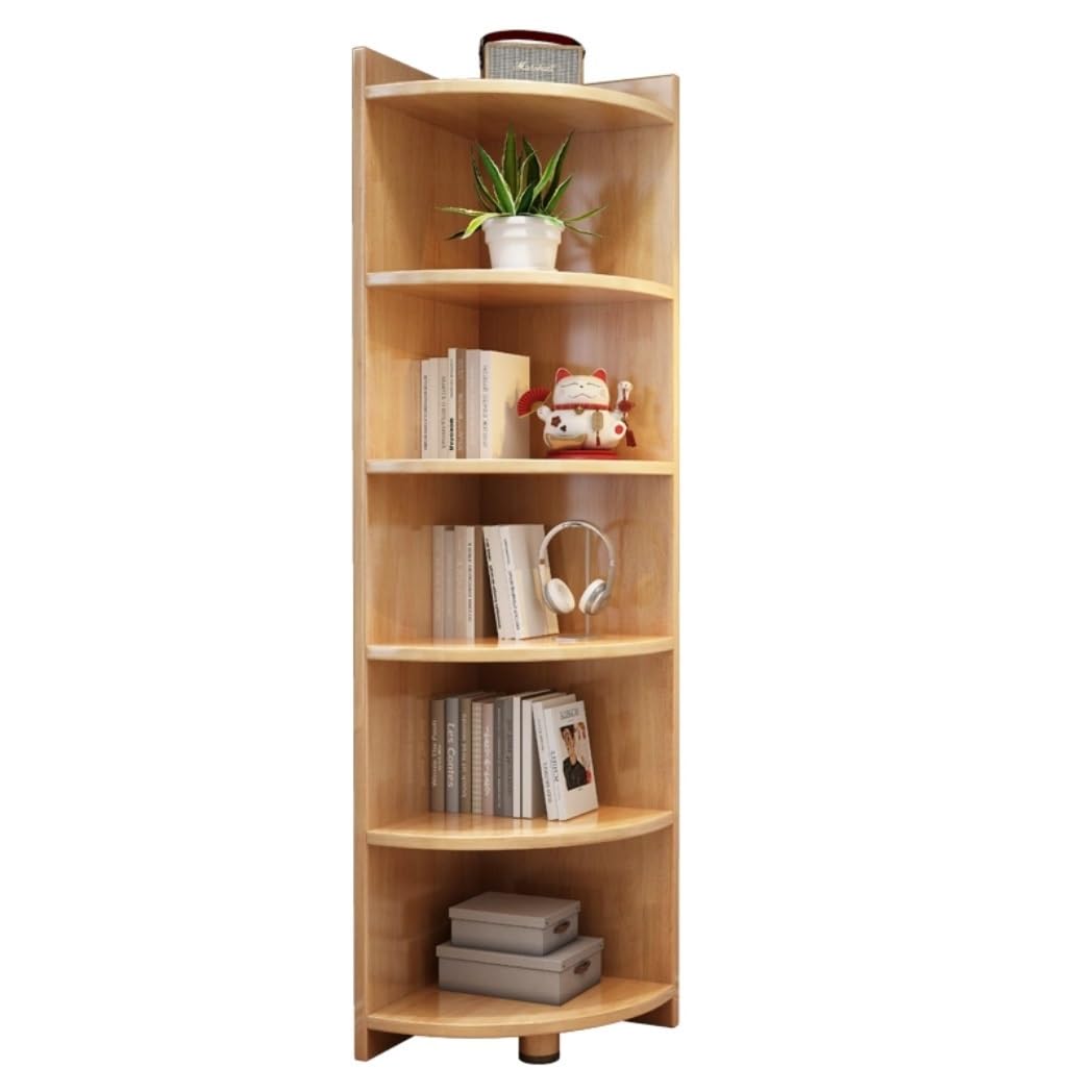 CWENZXDIA Corner Shelf Stand 6-Tier Corner Shelf Wood Floor Corner Stand Bookcase with Storage Corner Rack for Living Room Home Decor Corner Bookshelf for Indoor Plants(A)