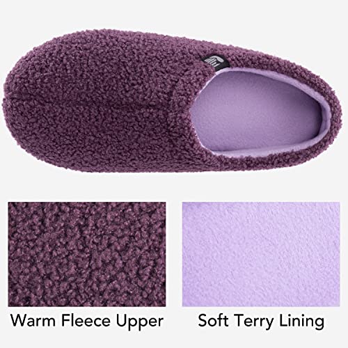 Rockdove Women's Teddy Fleece Closed Back Indoor Slipper, Size 7-8 Us Women, Violet #TOP4