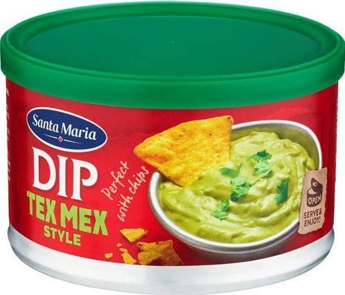Santa Maria Dip Tex Mex Salsa con sabor a guacamole Preparación mexicana con aguacate y ají - 1 x 250 Gramos