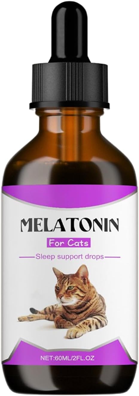 Calming Drops for Cats, 60ml Drops Supplement, Relaxant Aid for Car Ride Thunderstorm Separation New Environment Grooming Noisy Households Vet Visits