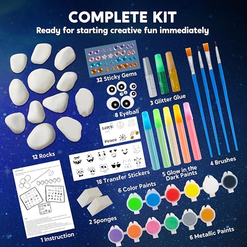 Joyin 60026 Rock Painting Kit- Glow In The Dark Rock Kit, Arts And Crafts For Kids Ages 6-12 thumb #3