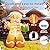 8FT Inflatable Gingerbread Man with Candy Cane, Christmas Blow Ups Gingerbread Inflatable Yard Decoration with Build-in LEDs for Xmas, Party, Outdoor, Yard, Garden, Lawn, Indoor Décor