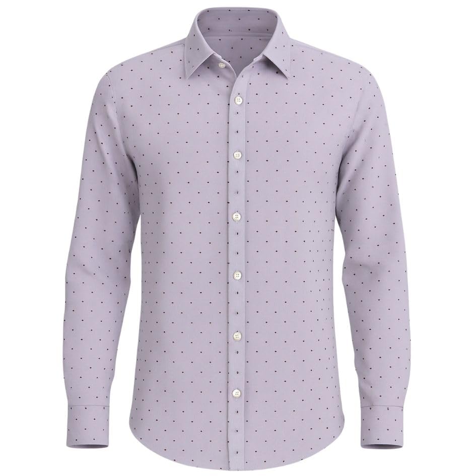 Men's Stylish Formal Wear Polycotton Dotted Printed Unstitched Shirt Fabric for Wedding Party & Every Occasions-image-41