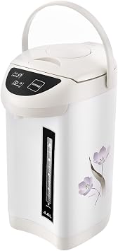 110V Fast Boiling Electric Kettle, White Stainless Steel Water Heater with 3 Dispensing Modes, Portable Kitchen Appliance for Home & Office Use