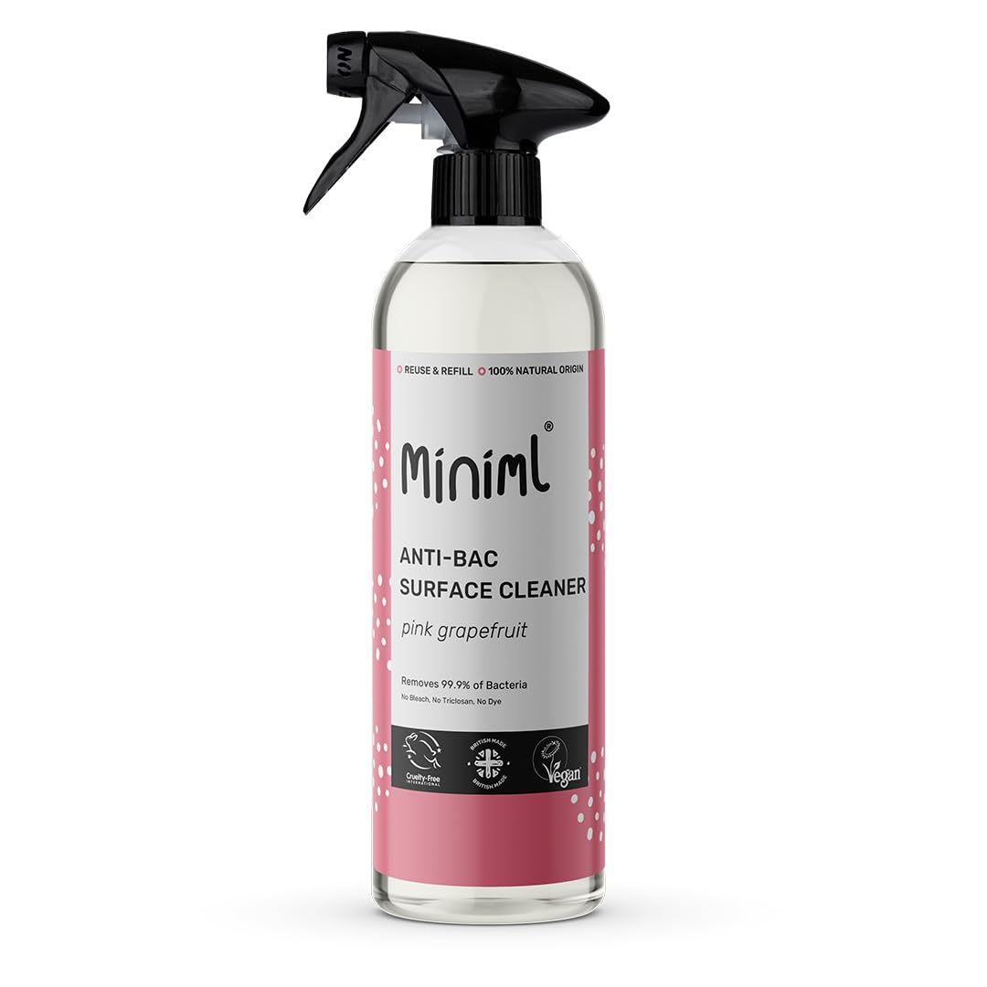 Miniml Eco Antibacterial Surface Cleaner Spray 750ml – Grapefruit Scented Multi-Purpose Disinfectant, Natural Plant-Based, Vegan & Cruelty-Free Anti-Bac Cleaning Formula