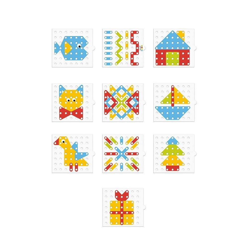 Janod - Essentiel - Le Laçage - Jeu Educatif Premier Âge en Bois - Dextérité et Créativité - Evolutif - Peinture à l'eau - Dès 3 Ans, J05064