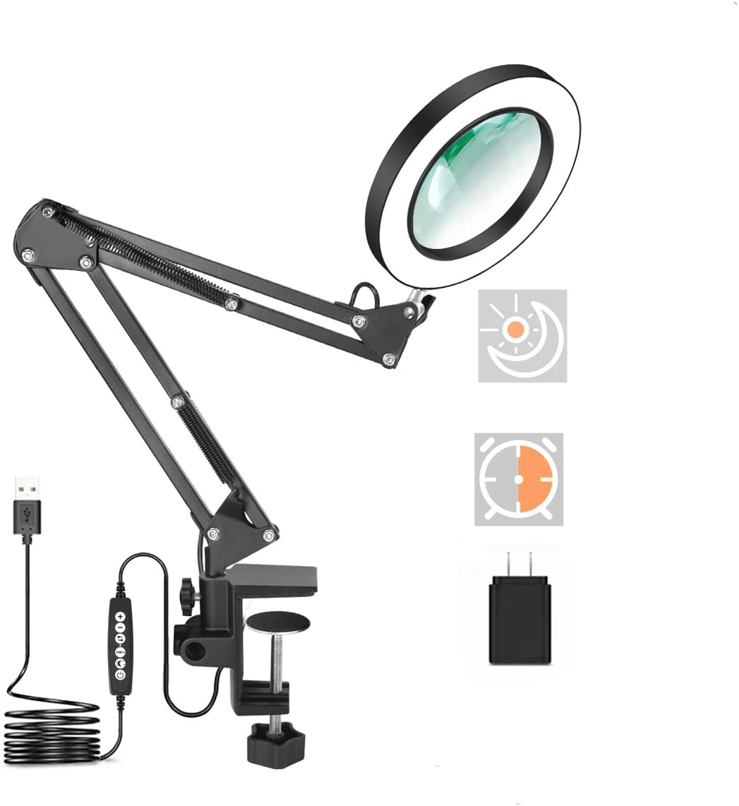 8X Magnifying Glass with Light, Magnifying Glasses Lamp for Close Work