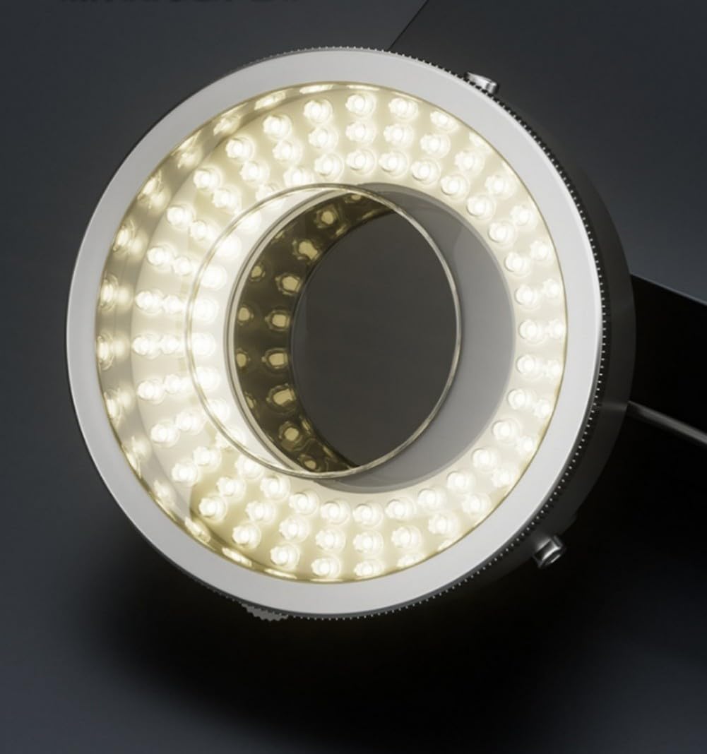 96 LED polarizzati per microscopio in metallo polarizzato 96 LED | Sistema di polarizzazione, ridotto per lucentezza, visione chiara del metallo, 96 LED, risparmio energetico