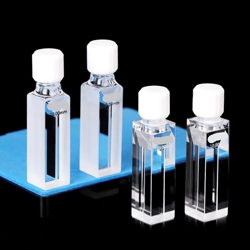 1pcs Quartz Cell with Stopper - 350µL Volume, 10mm Path Length, 200nm-2500nm Wavelength Range((01) Stopper)