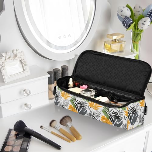 Bolsa para herramientas de cabello con plantas tropicales y hojas, resistente al calor, ideal para planchas, rizadores y organizador de viaje miniatura 7