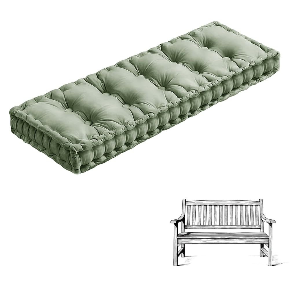 Matelas de jardin velours 200x60 pour partager des moments de confort sur le banc