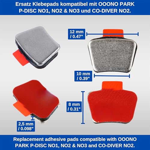 Ersatz Klebestreifen Set, 4 Stück, kompatibel mit OOONO CO-DRIVER NO2, PARK P-DISC NO1, NO2, NO3, Metallplättchen mit Klebepads, für Parkscheibe, Blitzerwarner, Halter Klebesticker Windschutzscheibe