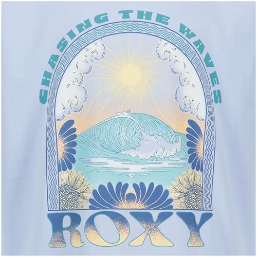 Image of Roxy Girls' Short Sleeve Oversized Fit Logo Tee, Crew Neck Graphic T-Shirt, Soft & Comfortable