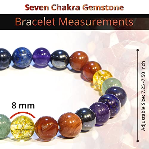 Image of ANAYA AGATE Healing Crystal Bracelet for Women and Men - 8mm Round Beaded Bracelet for Men and Women - Unisex Stretchy Gemstone Bracelet for Healing and Protection