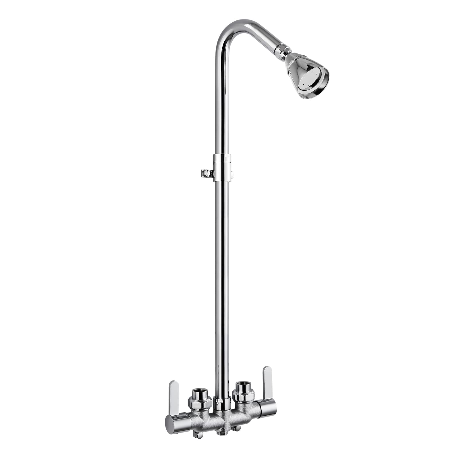 Aolemi Polish Chrome Outdoor Shower Kit Wall Mount with Adjustable
