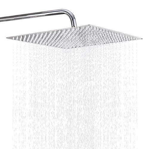 Large Rain Shower Head, NearMoon Luxury Square Stainless Steel Rainfall Showerhead, Waterfall Bath Shower Body Covering, Ceiling or Wall Mount (16 Inch, Polished Chrome) Large Rain Shower Head, NearMoon Luxury Square Stainless Steel Rainfall Showerhead, Waterfall Bath Shower Body Covering, Ceiling or Wall Mount (16 Inch, Polished Chrome)