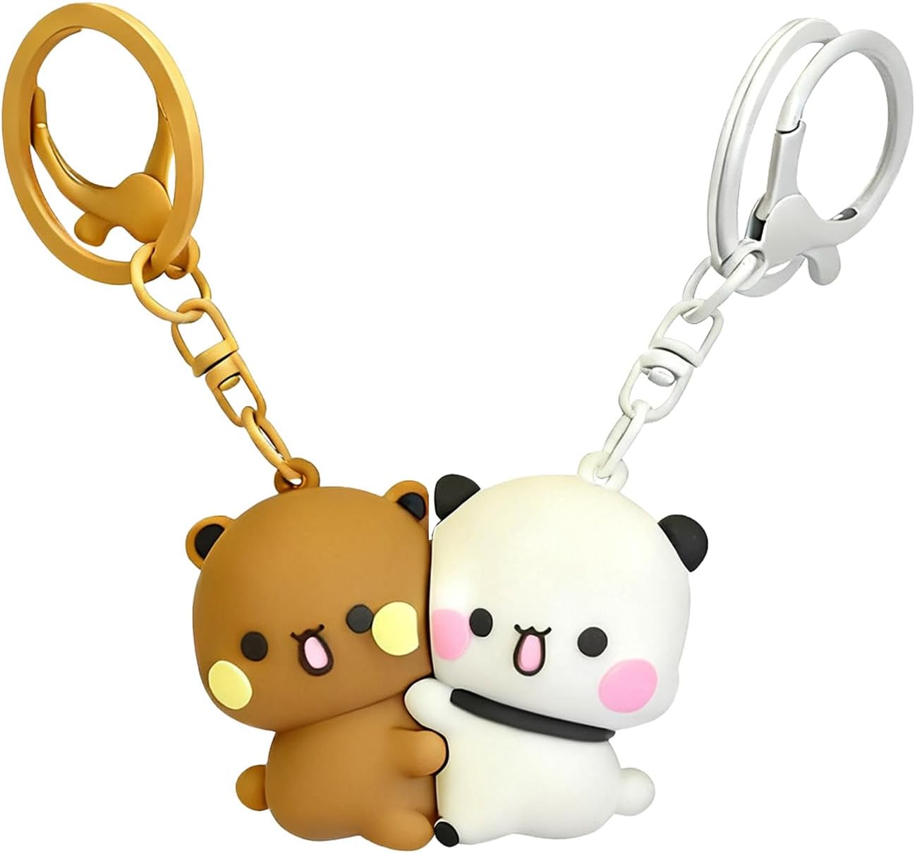 2 Pcs Cute Keychains Magnetic Matching Couples Stuff Key Chains for Women Boyfriend Girlfriend Valentine's Day Gifts