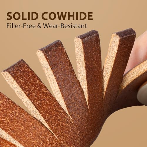 Men’s Leather Belt 2 Pack, Full Grain Leather Belts for Men, Handmade Top-Grain Heavy Duty Work Belt Gift Set4