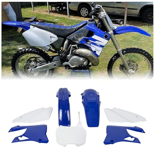 ECOTRIC Replica Restyle Plastic kit Compatible with 1996-2001 Yamaha YZ125 YZ250 Blue & White Sturdy Durable ABS Plastic