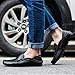 Men's Premium Genuine Leather Casual Slip on Loafers Breathable Driving Shoes Fashion Slipper Black