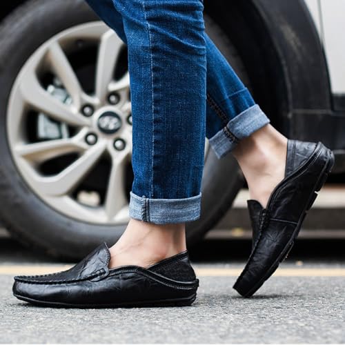 Men's Premium Genuine Leather Casual Slip on Loafers Breathable Driving Shoes Fashion Slipper3