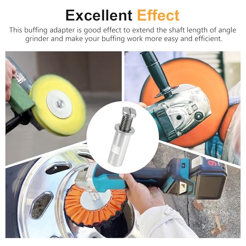 Image of Airway Buffing Wheel Extension Shaft 2-1 /4 inch L Angle Grinder Buff Extender Kit 5 /8 inch-11 Threads Arbor Extended Adapter - 2 pcs
