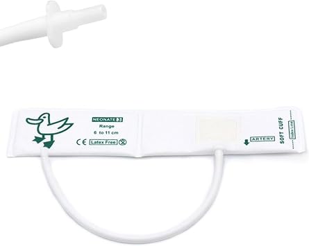 5PCS Disposable Veterinary Blood Pressure Cuff with BP 05 Connector for Animal, 6-11 cm Single Tube Replacement NIBP Neonate Cuff, #3 Size