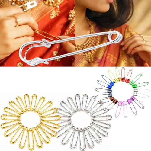 Image of MR. DIY Crafts Gold Safety Pins Set, Heavy Duty Metal Safety Pins for Sewing, Clothing Repair, Jewelry Making, DIY Crafts & Multipurpose Use (30, Gold Pin)