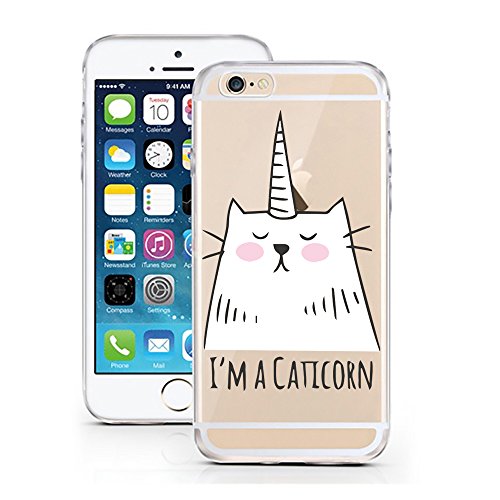 Iphone 5 5S SE Caso por licaso® para el patrón de Iphone 5 I'm A Caticorn Gato Unicornio Kitten TPU de silicona ultra-delgada proteger su Iphone 5 es elegante y cubierta regalo de coches