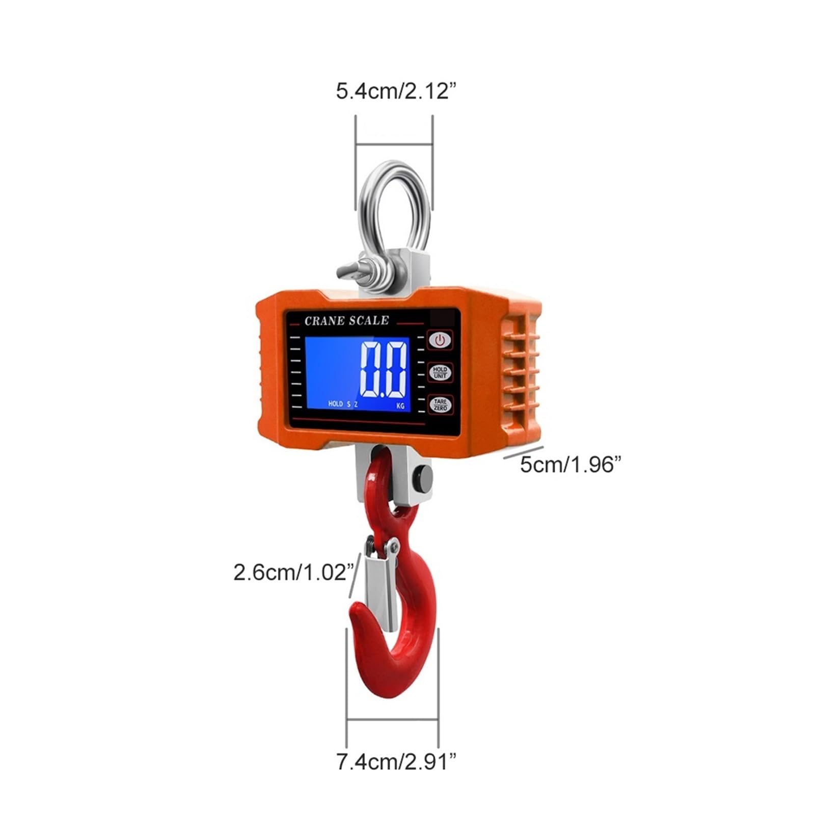 Bilancia per Gru Digitale, Bilancia sospesa 1000 kg 2204 libbre LCD retroilluminato Portatile Bilancia a Gancio Industriale Pesante Ricaricabile con Telecomando f (Nero-1 (Blu 1)