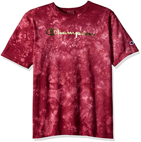 Champion LIFE Men's Scrunch Dye Heritage Tee, Mulled Berry, X-Large